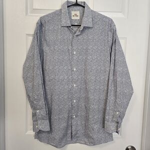 Ben Sherman Men's Blue Floral Patterned Casual Button Up Shirt Size Medium